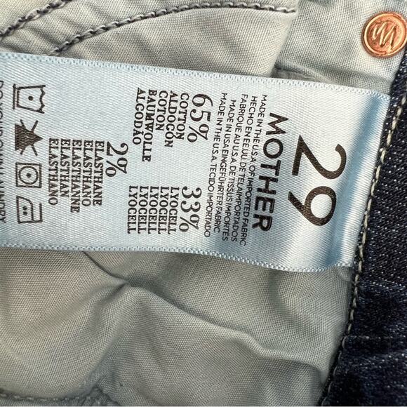 Mother The Looker Ankle Fray Alley Cat Dark Wash Distress Denim Skinny Jeans 29 - Picture 12 of 13